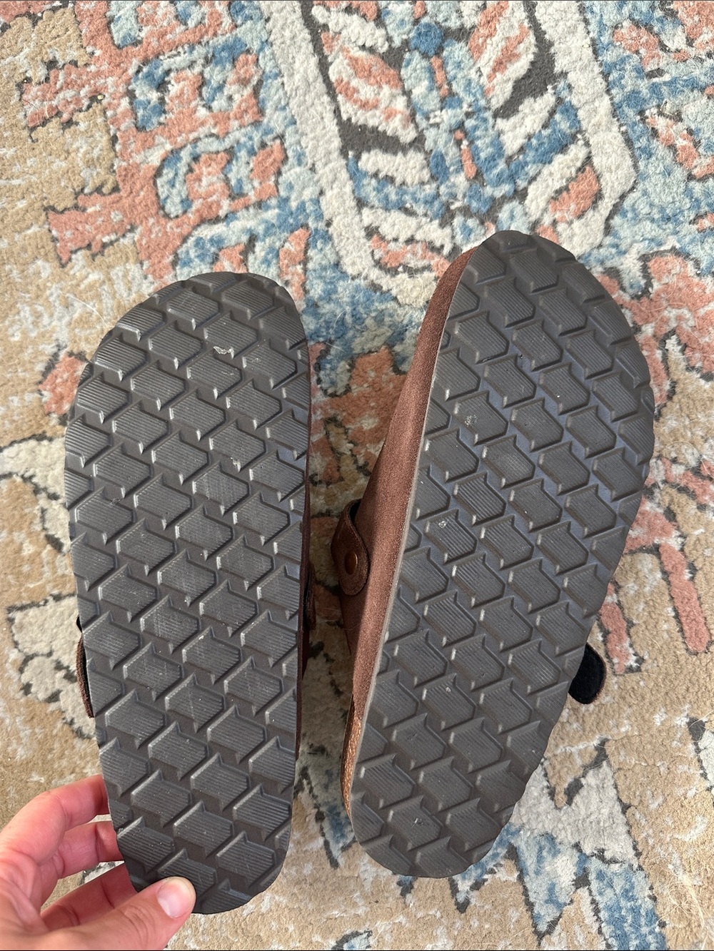 Brown Suede Slip-On Mules with Adjustable Buckle - Picture 3 of 4